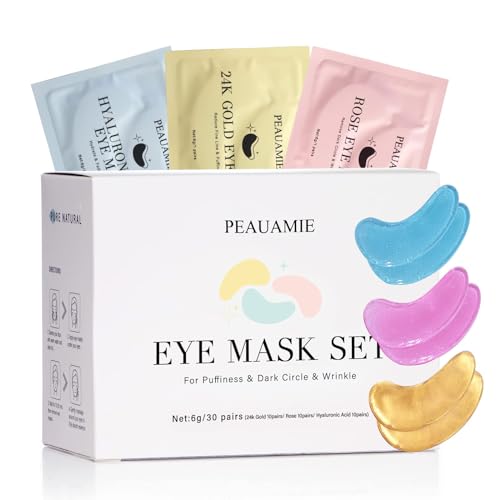 PEAUAMIE Under Eye Patches, Gold & Rose — 60 Count — image 2
