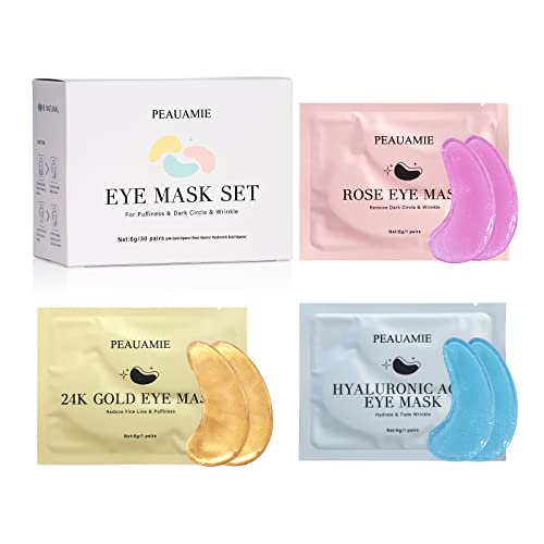 PEAUAMIE Under Eye Patches, Gold & Rose — 60 Count — image 11