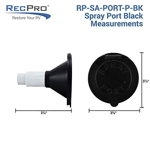 RecPro RV Exterior Spray Port, Black — image 12