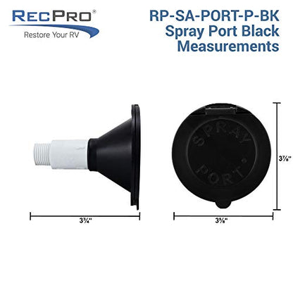RecPro RV Exterior Spray Port, Black — image 12