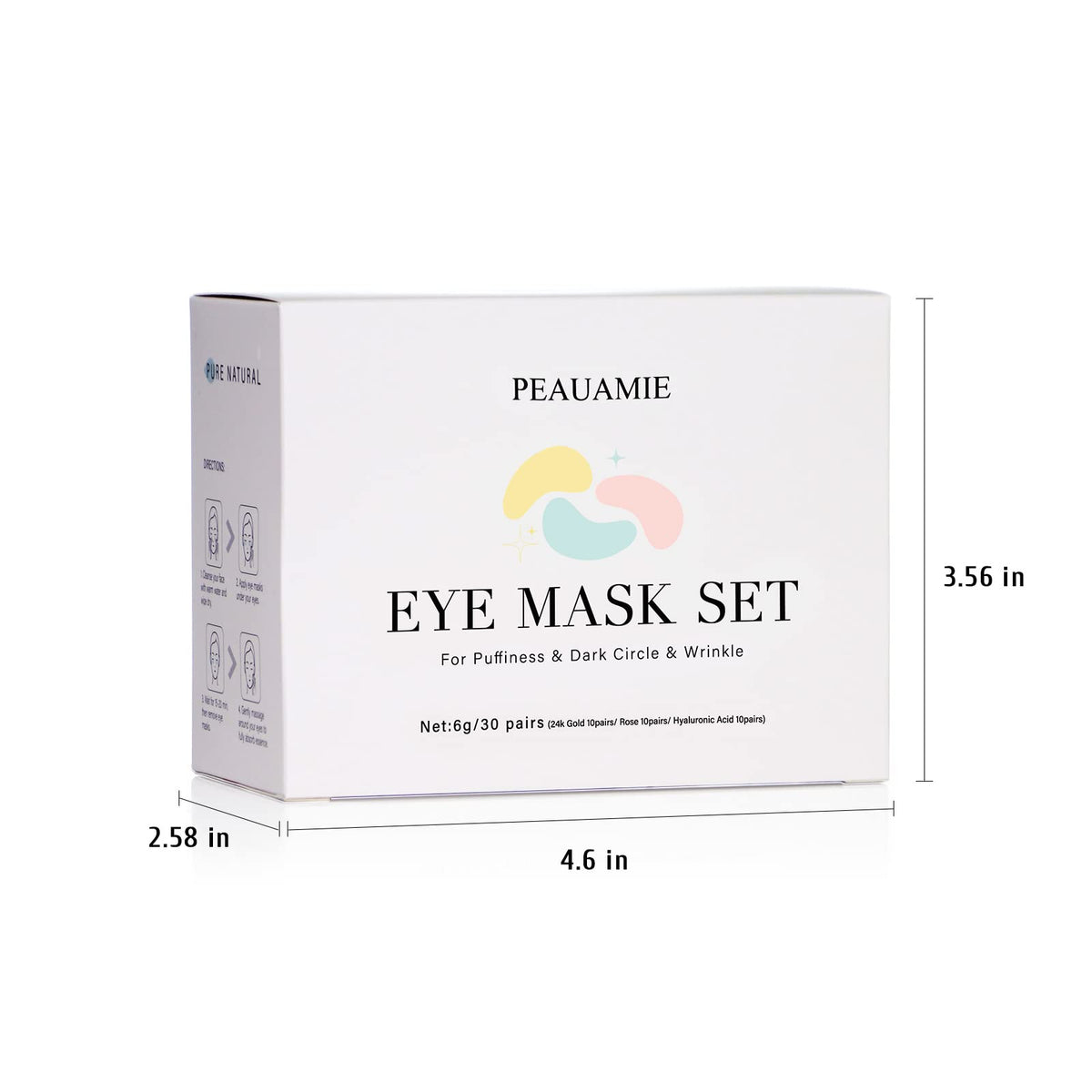 PEAUAMIE Under Eye Patches, Gold & Rose — 60 Count — image 14