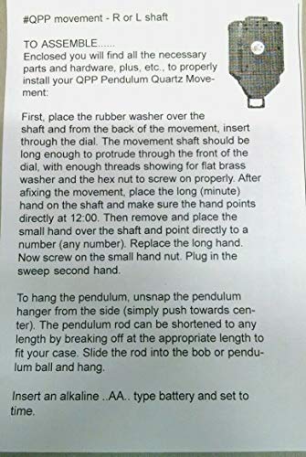 Takane Mini Quartz Pendulum Clock Movement with Hands — image 12