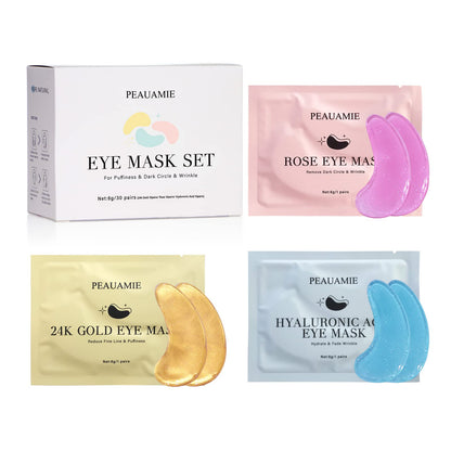 PEAUAMIE Under Eye Patches, Gold & Rose — 60 Count — image 10