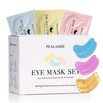 PEAUAMIE Under Eye Patches, Gold & Rose — 60 Count