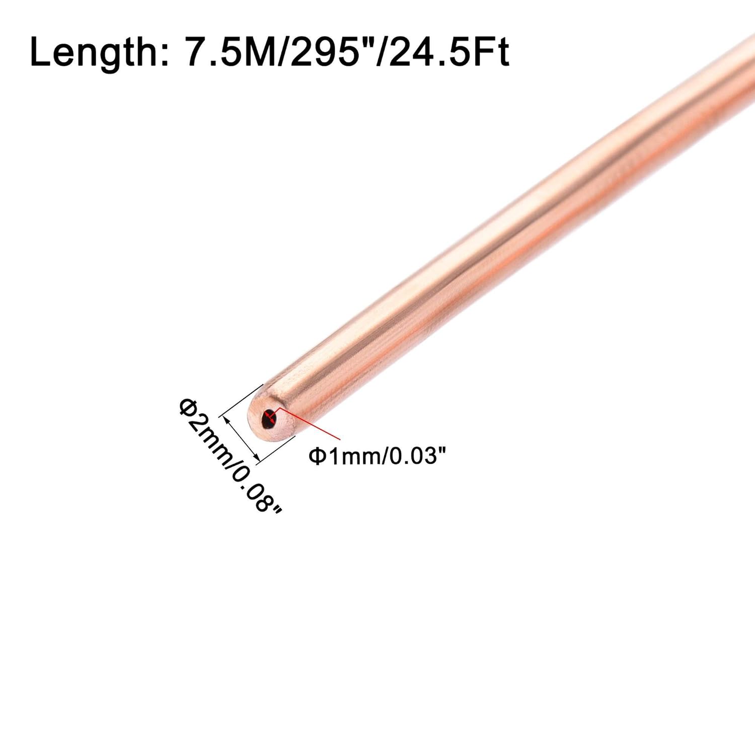 uxcell Copper Refrigeration Tubing Coil — 2 mm OD — image 3