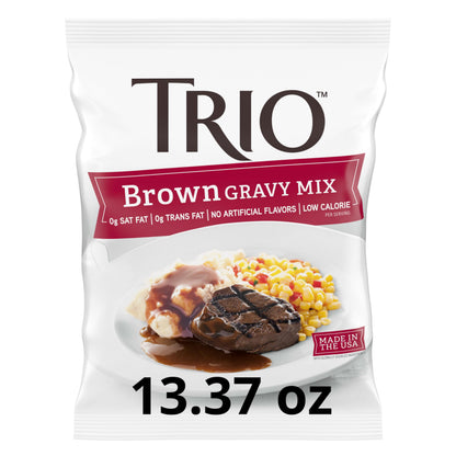 Trio Brown Gravy Mix, Just Add Water — 13.37 oz