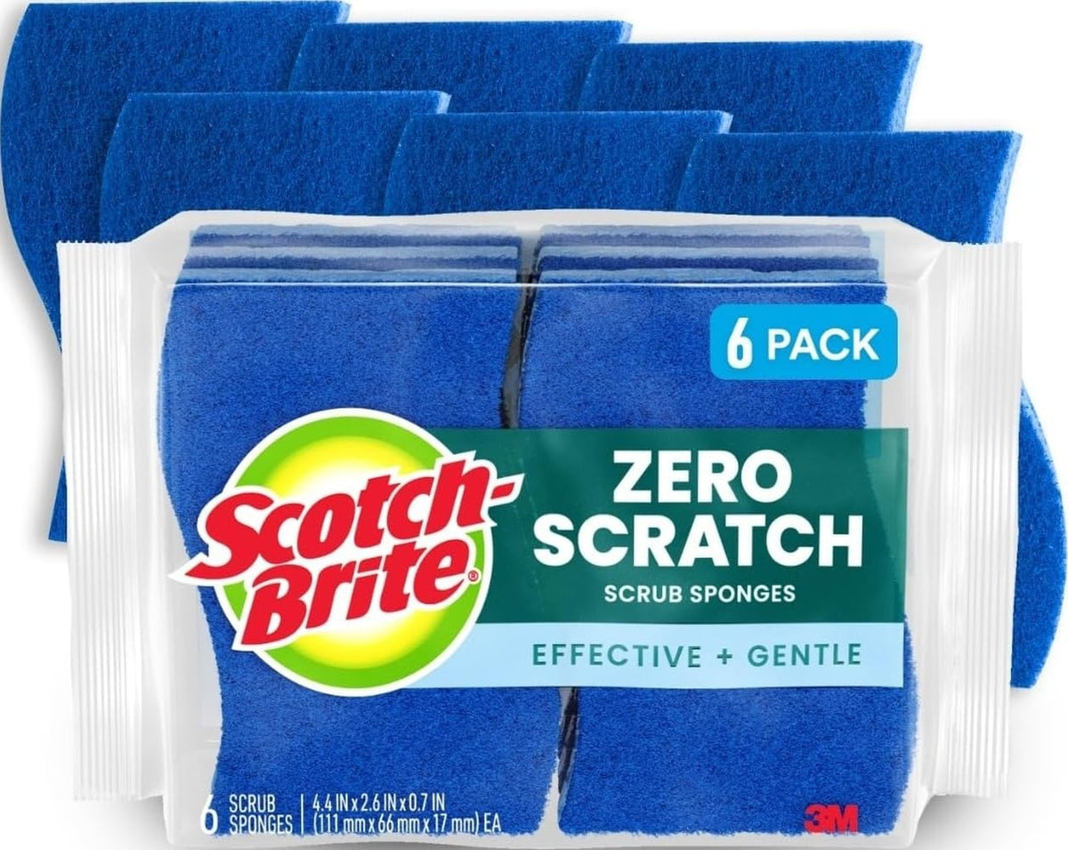 Scotch-Brite Zero Scratch Scrub Sponge — 6 Pack