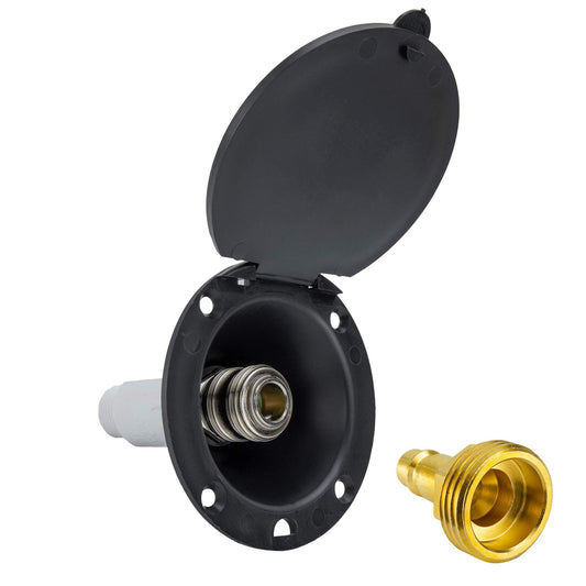RecPro RV Exterior Spray Port, Black