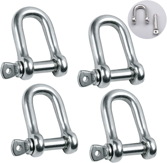 Reedny Stainless Steel 304 D-Shape Shackles — 5 Sizes