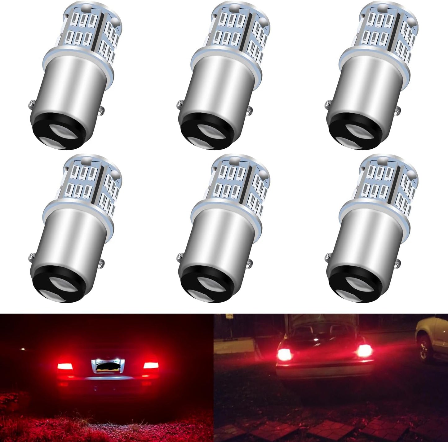 UNXMRFF 2357 1157 Red LED Brake Light Bulbs — Pack of 6 — image 6