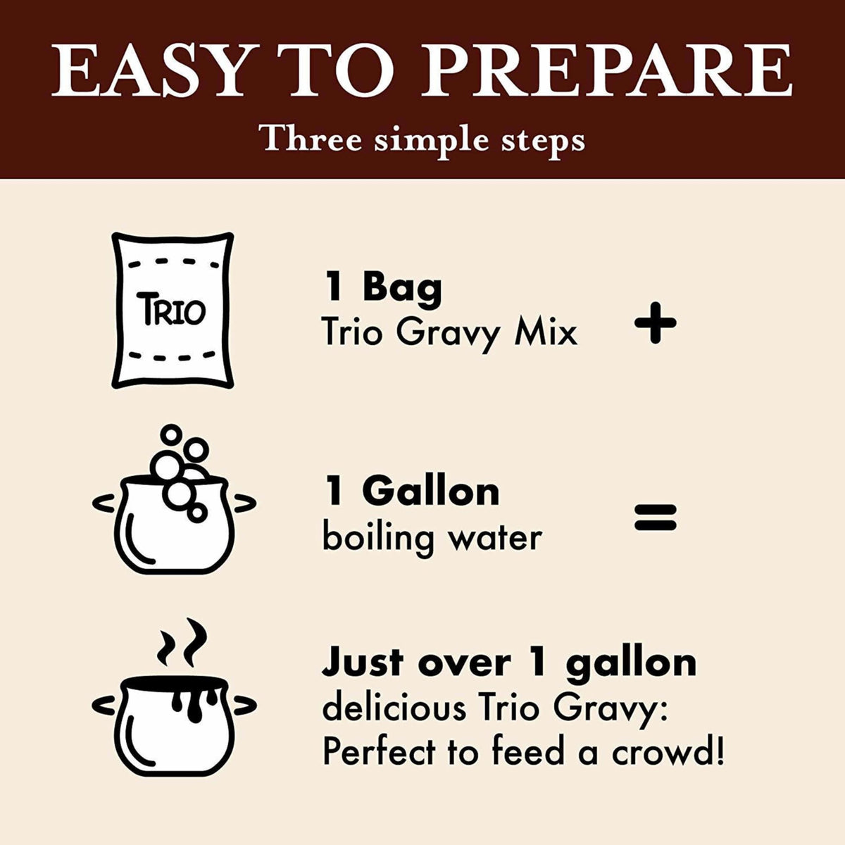 Trio Brown Gravy Mix, Just Add Water — 13.37 oz — image 9