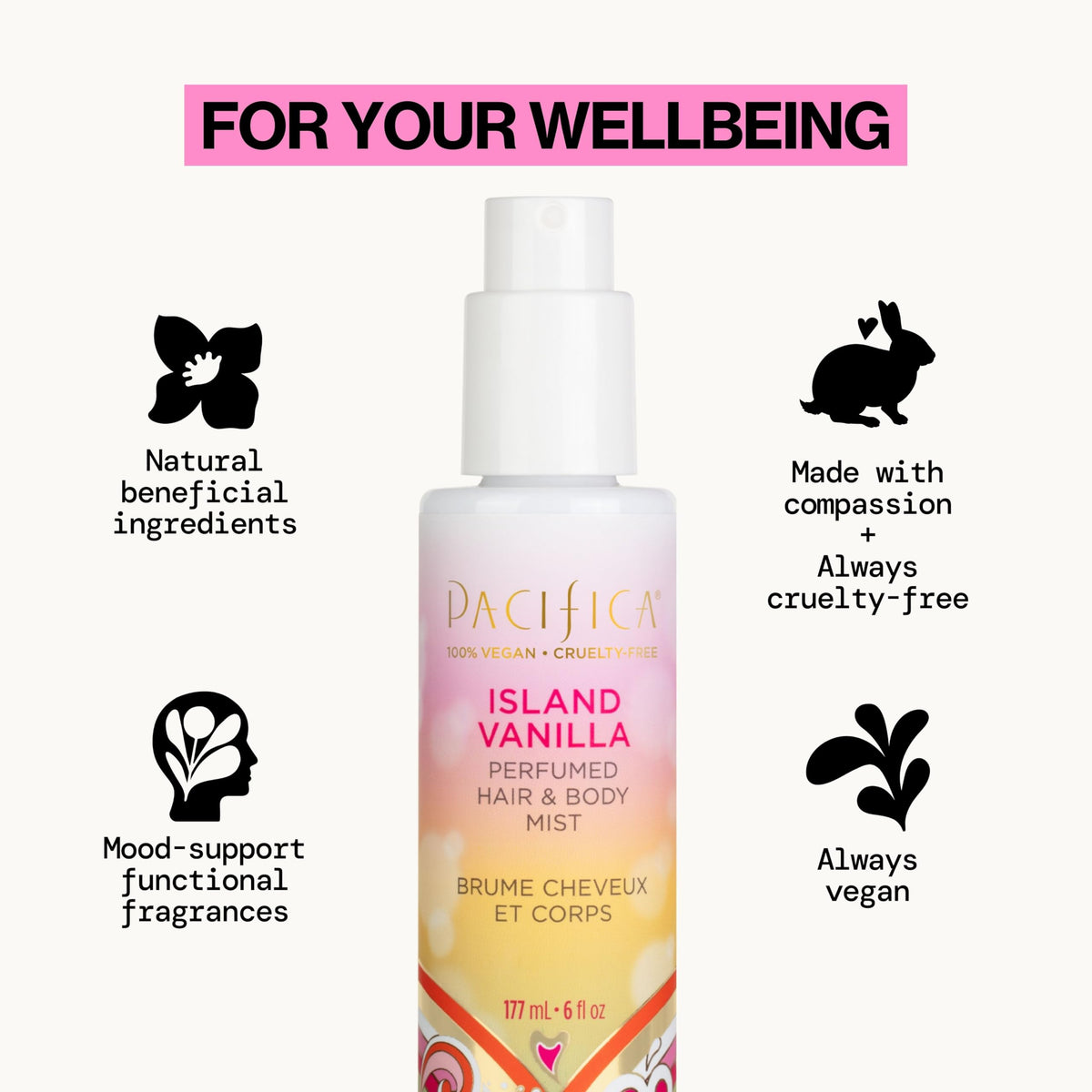 Pacifica Island Vanilla Hair & Body Mist, 2 fl oz — image 7