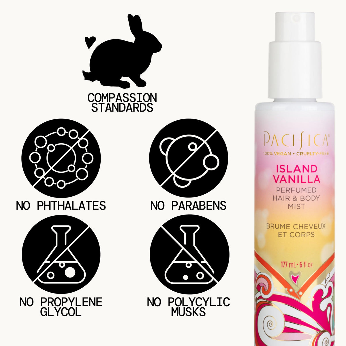 Pacifica Island Vanilla Hair & Body Mist, 2 fl oz — image 9