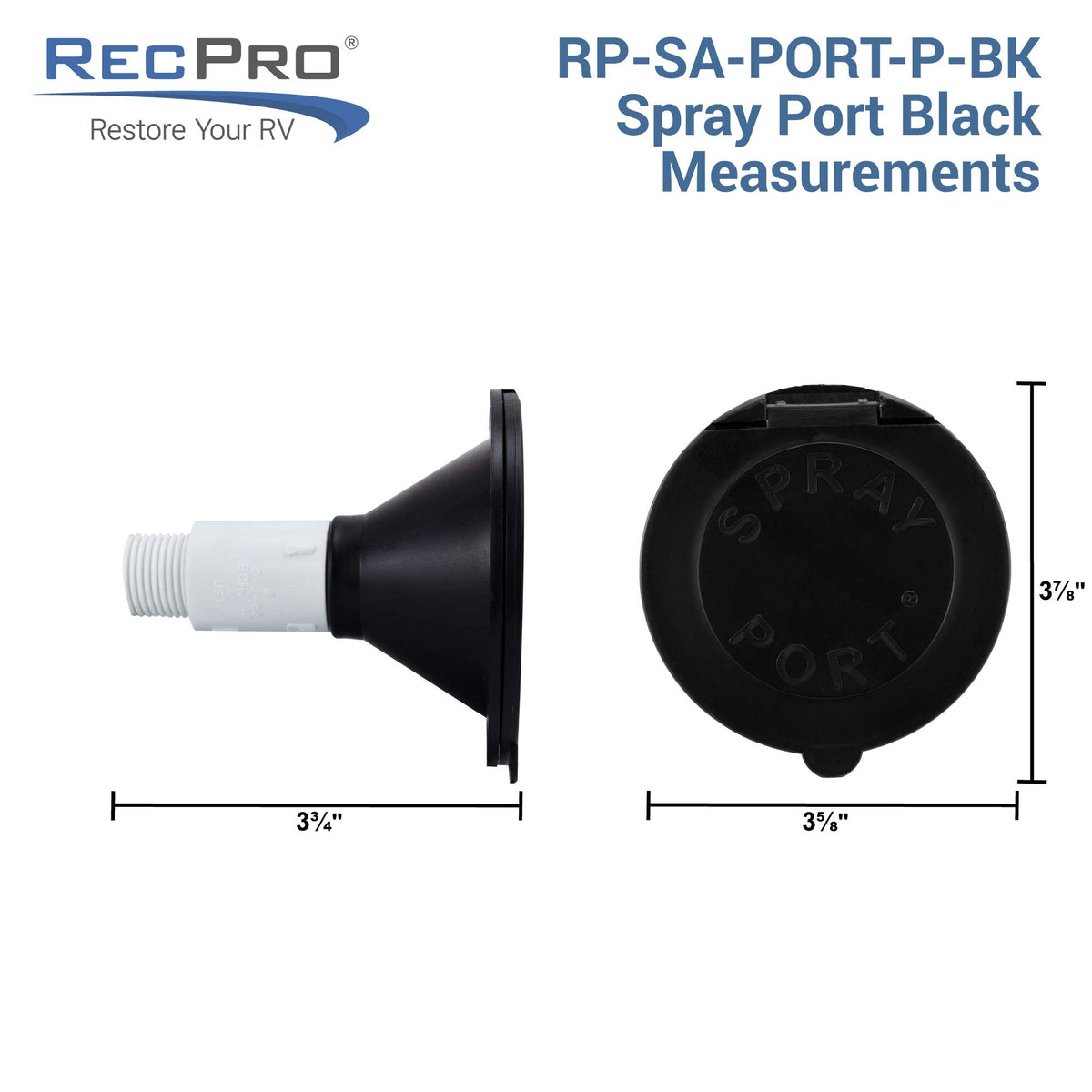 RecPro RV Exterior Spray Port, Black — image 11