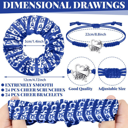 Cheerleader Charm Bracelets & Hair Scrunchies — 20 Pcs