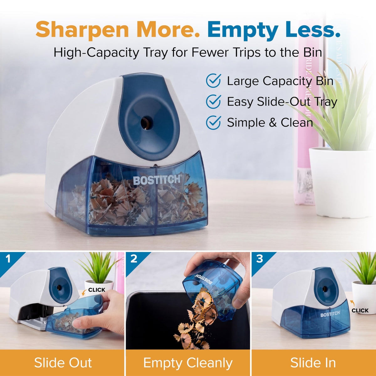 Bostitch Office Electric Pencil Sharpener, Black — image 3