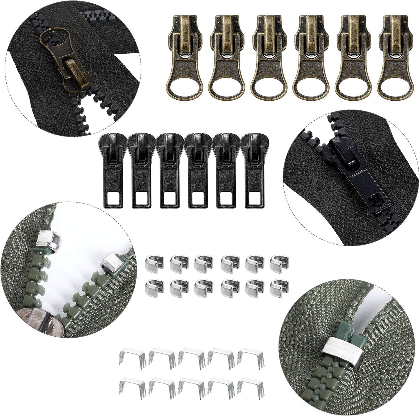 WILLBOND Zipper Repair Kit — 69 Pcs, #5 & #7 Sliders — image 2