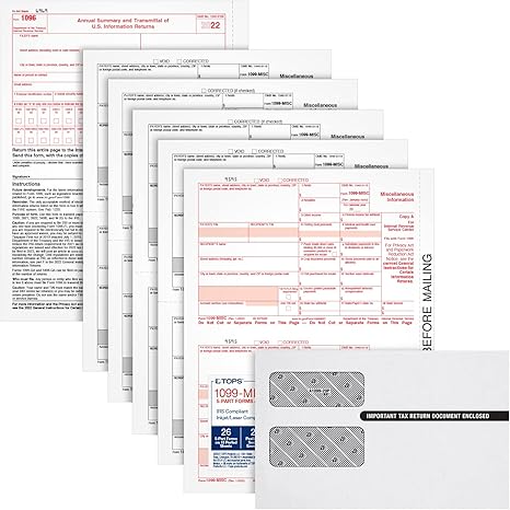 TOPS 1099-MISC Tax Forms Kit 2022 — 26 Recipients — image 4