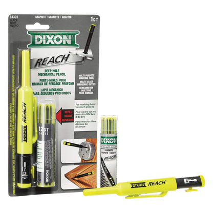 Dixon Industrial Deep Hole Mechanical Pencil, Yellow