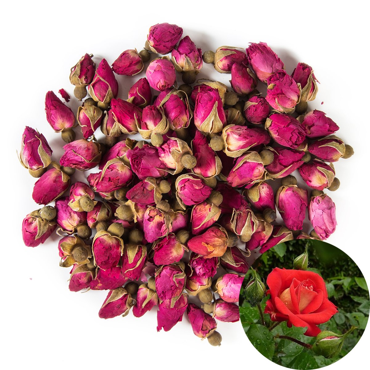 TooGet Dried Red Rose Buds & Petals, Food Grade — 8 oz