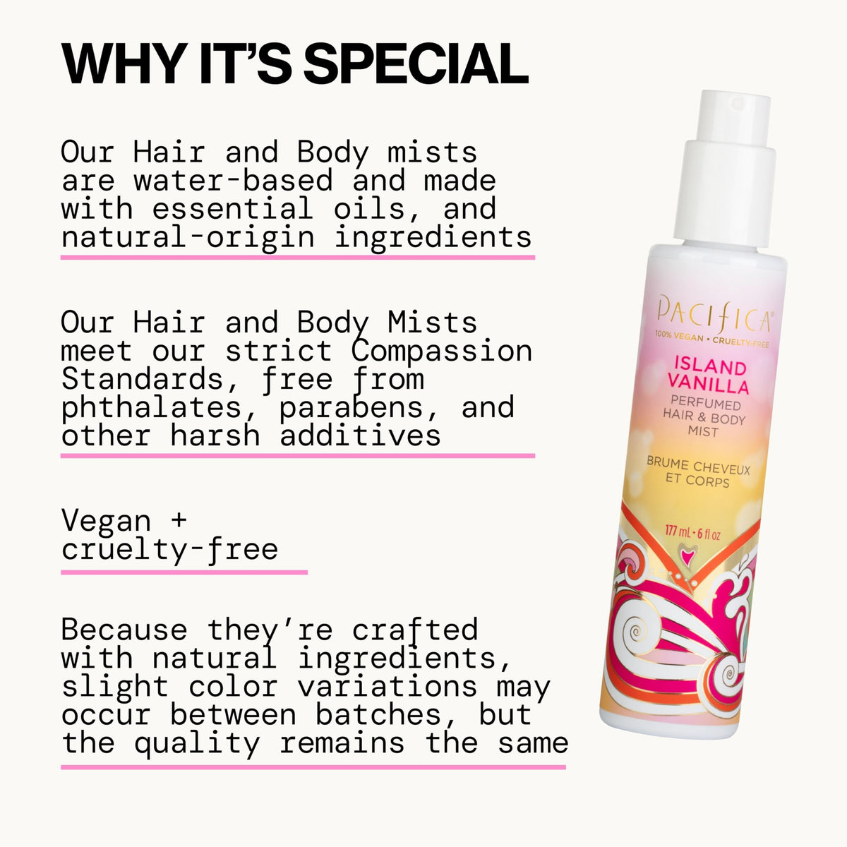 Pacifica Island Vanilla Hair & Body Mist, 2 fl oz — image 11
