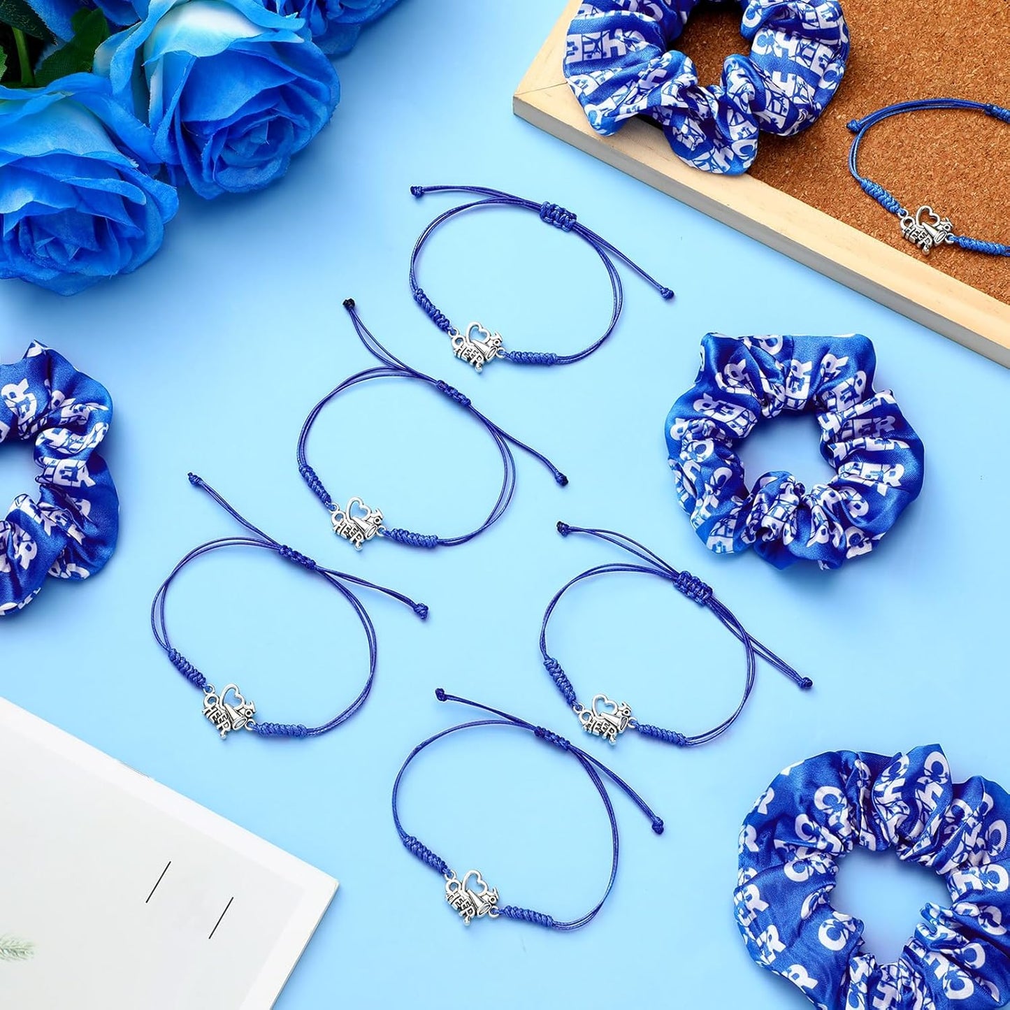 Cheerleader Charm Bracelets & Hair Scrunchies — 20 Pcs — image 3