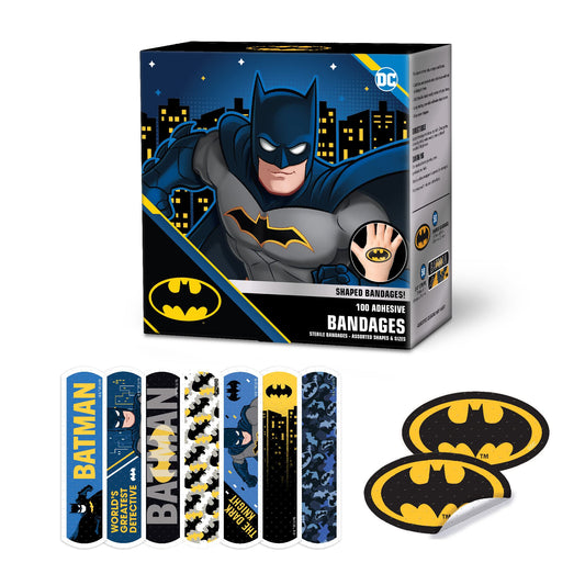 Batman Shaped Kids Bandages — 100 Count