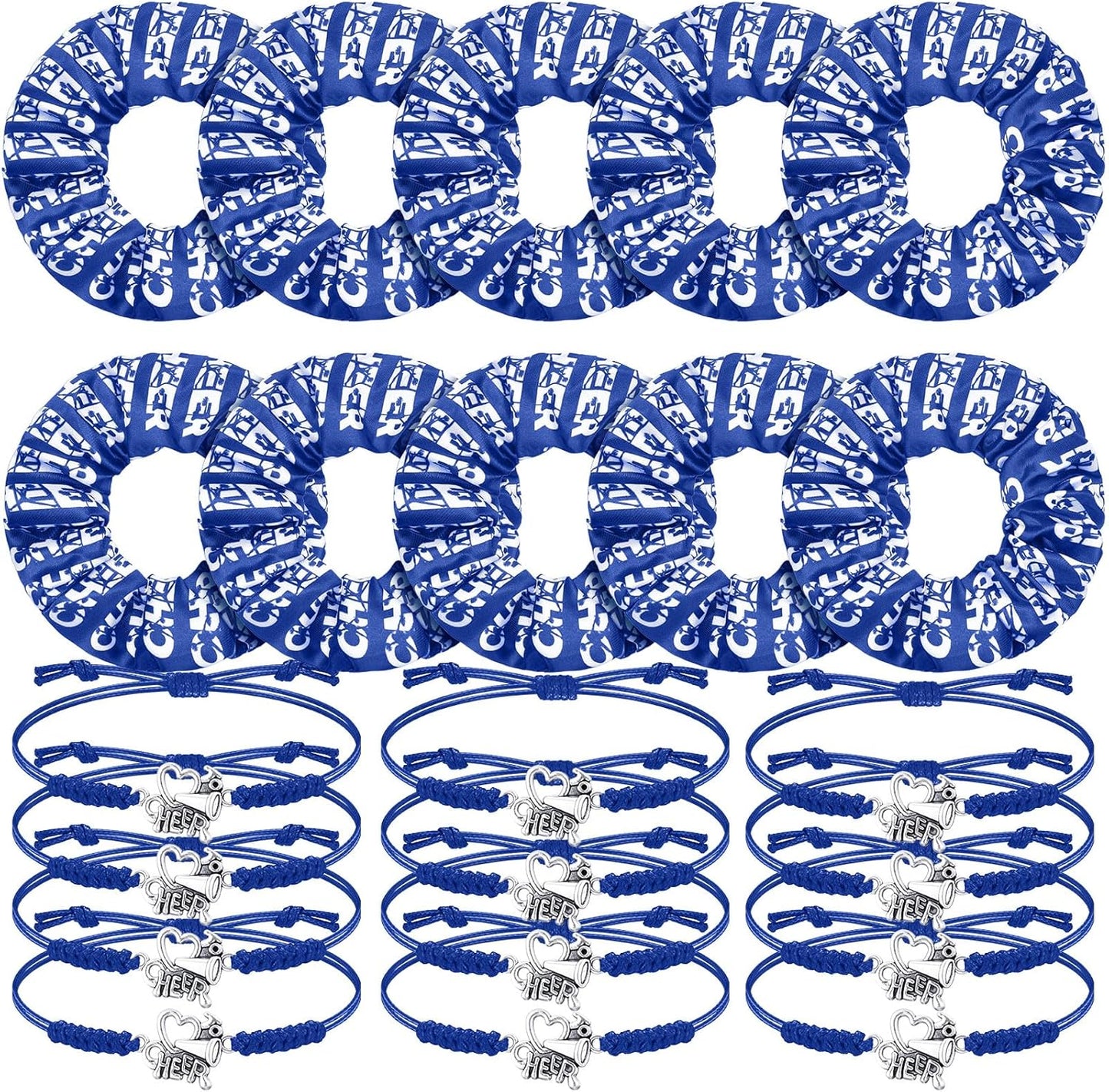 Cheerleader Charm Bracelets & Hair Scrunchies — 20 Pcs — image 2