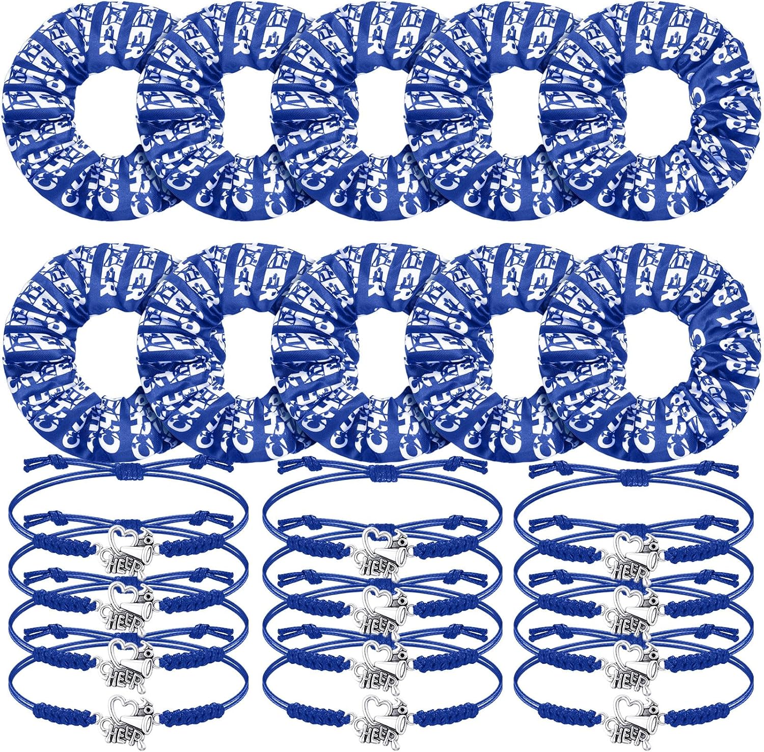 Cheerleader Charm Bracelets & Hair Scrunchies — 20 Pcs — image 2