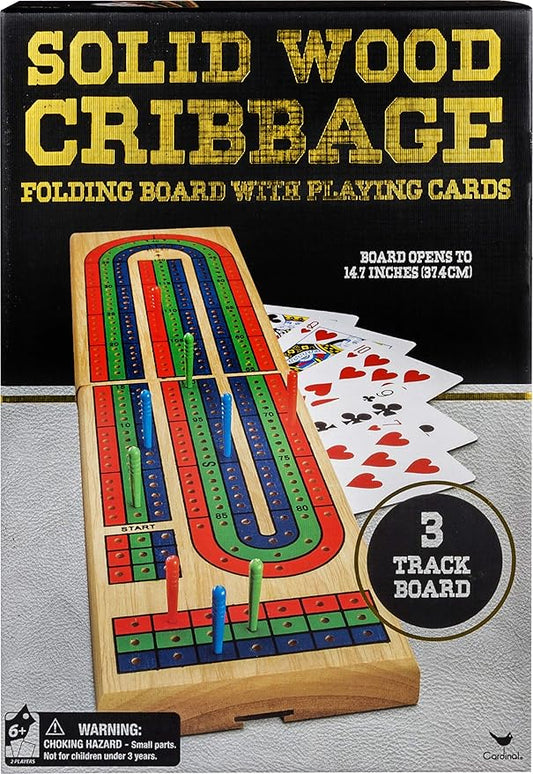 Solid Wood Folding Cribbage Set
