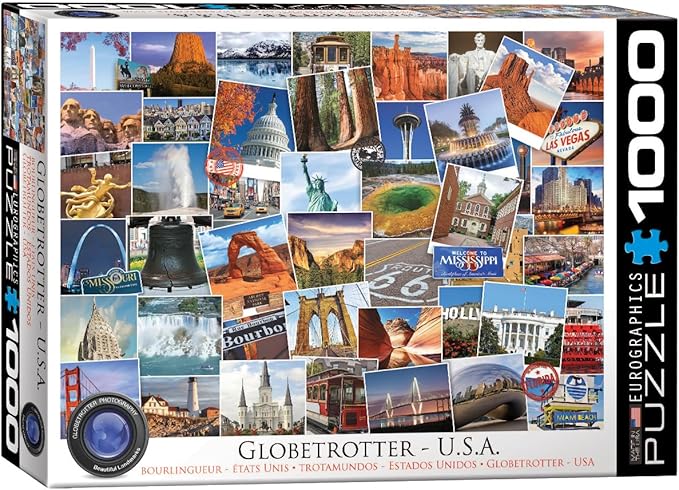 EuroGraphics USA Globetrotter 1000-Piece Jigsaw Puzzle