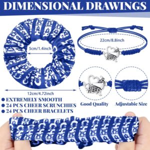 Hanaive 20 Pcs Cheerleader Bracelet Cheer Hair Scrunchies Charm Cheerleader Gifts Adjustable Sport Hair Ties for Cheer Team Cheerleading Birthday Party
