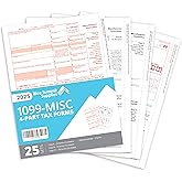 TOPS 1099 MISC 2 Up Forms 2022, Tax Forms Kit for 26 Recipients, 5 Part MISC Tax Form Sets with Self Seal 1099 Envelopes and 3 1096 (TX22905MISC-22)